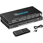 4K HDMI Matrix ARC 4 in 2 Out with CEC Dol-by Vision&Atmos in Sync SPDIF Optical Audio Extractor Down Scaler HDMI 2.0 Switch 