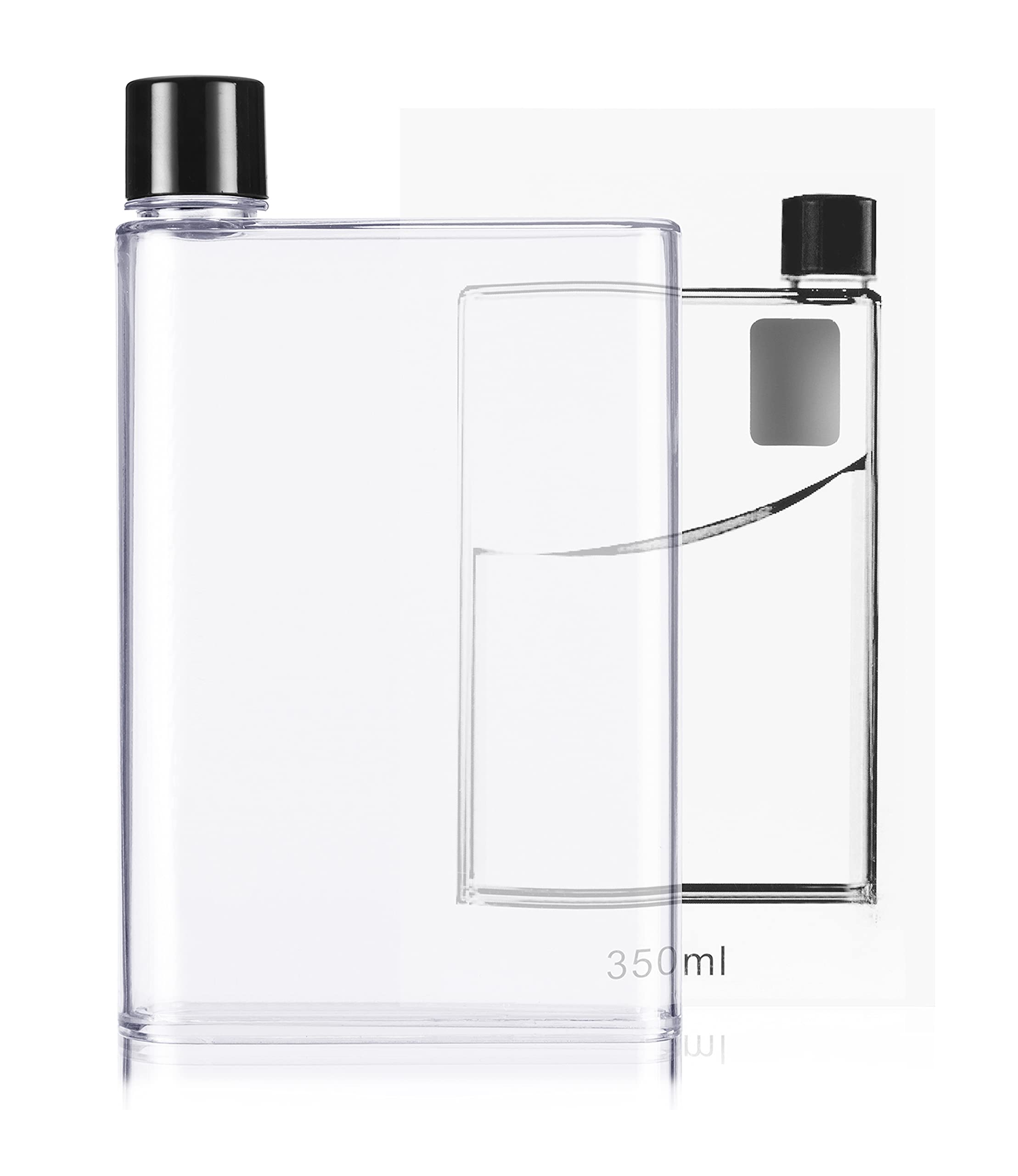 glugglug™ Flat Water Bottle for Handbag - A6 Reusable Drink Flask for Kids | Thin Flat Water Bottle for Travel | Hands Free