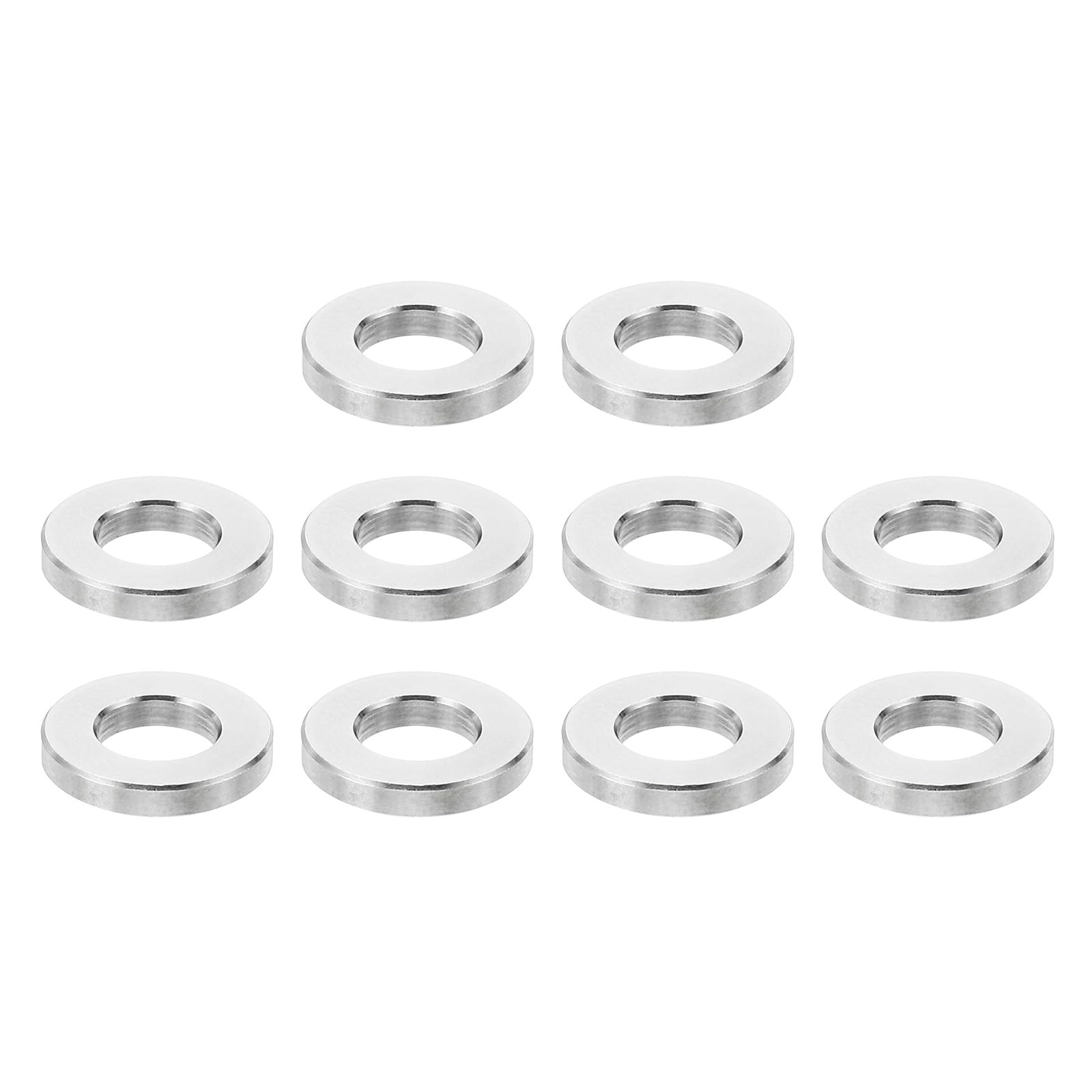 PATIKIL M6 Stainless Steel Spacers, 10 Pcs Metal Spacer Stainless Steel 6.2mm ID x 12mm OD x 2mm L Spacer Screw Standoff Round for 1/4" or M6 Screw Bolts