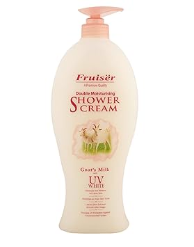 Fruiser Double Moisturising Shower Cream, Goat's Milk with UV White, 1000 ml