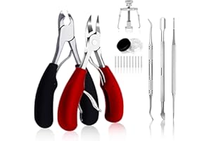 QUEENME Ingrown Toenail Clippers Set Tools: Pedicure Foot Care for Seniors - Removal Kit Treatment Corrector - Heavy Duty Toe Nail Cutter for Thick Nails