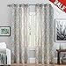 jinchan Medallion Linen Blend Curtains for Living Room Drapes Damask Pattern Flax Draperies Window Treatments for Sliding Glass Doors Bedroom Curtain 2 Panels 84 Inch Long Sage Green