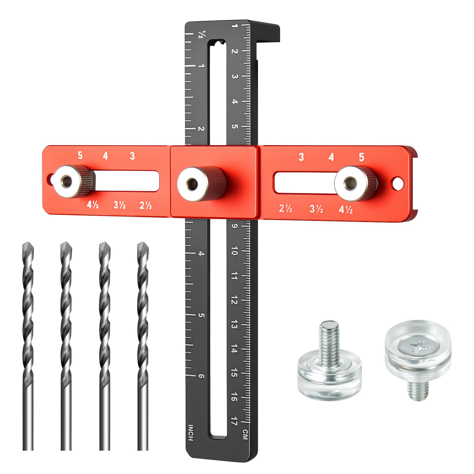 Photo 1 of ONLYFU Cabinet Hardware Doweling Jig, Cabinet Tools with Alignment Hole, Punch Locator Drill Guide for Drawer Cabinet Installation, Adjustable Cabinet Handle Template for Knob, Handles and Pulls