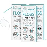 The AutoFlosser Dental Floss Threader Strands for Implants, Bridges, Braces &amp; Retainers, Refills for The AutoFlosser Handle, Shred-Resistant Dental Floss Threaders, Ultra-Guide, 30 Strands (Pack of 3)