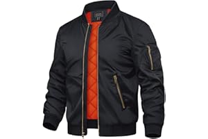 TACVASEN Men's Jackets-Bomber Jacket Fall Winter Warm Windbreaker Full Zip Casual Padded Coats
