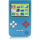 Handheld Game Console -2.4-inch HD Screen, 218 Video Games, Mini Arcade Electronic Toy Birthday Gift, Suitable for Children and Adults, Needs 3 AAA Batteries (Blue)
