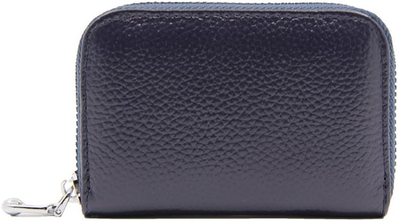 Credit Card Holder Genuine Leather Wallet Women Men Zipper Business Card Holder Mini Slim Case Protector Purse Male female