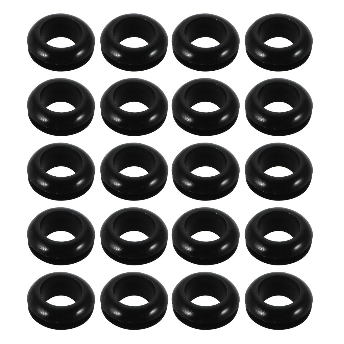 sourcingmap 20pcs Double Side Rubber Ring Sealing Grommet Wire Grommets 15mm x 7mm