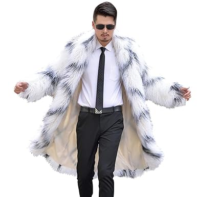 Amazon L Z L ファーコート メンズ ロング丈 毛皮コート ロング