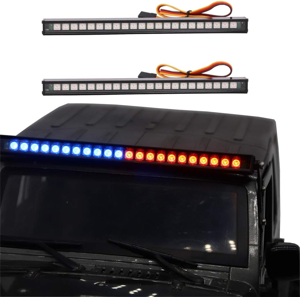 Alician Funtoy for 1pc Super Bright 22 LED Seven Colors Roof Light Lamp Bar Metal RC Truck Crawler Roof Light for 1:10 TRX4 SCX10 90046 90047 D90 RC Crawler