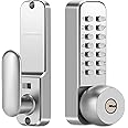 MeHiMe Mechanical Lock，Mechanical Keyless Door Lock，Keypad Door Lock with Handle，No Electronic, Easy to Installcal Keyless Door Lock(Pass Code/Key),for Garage 、Hotel 、Office、 Warehouse