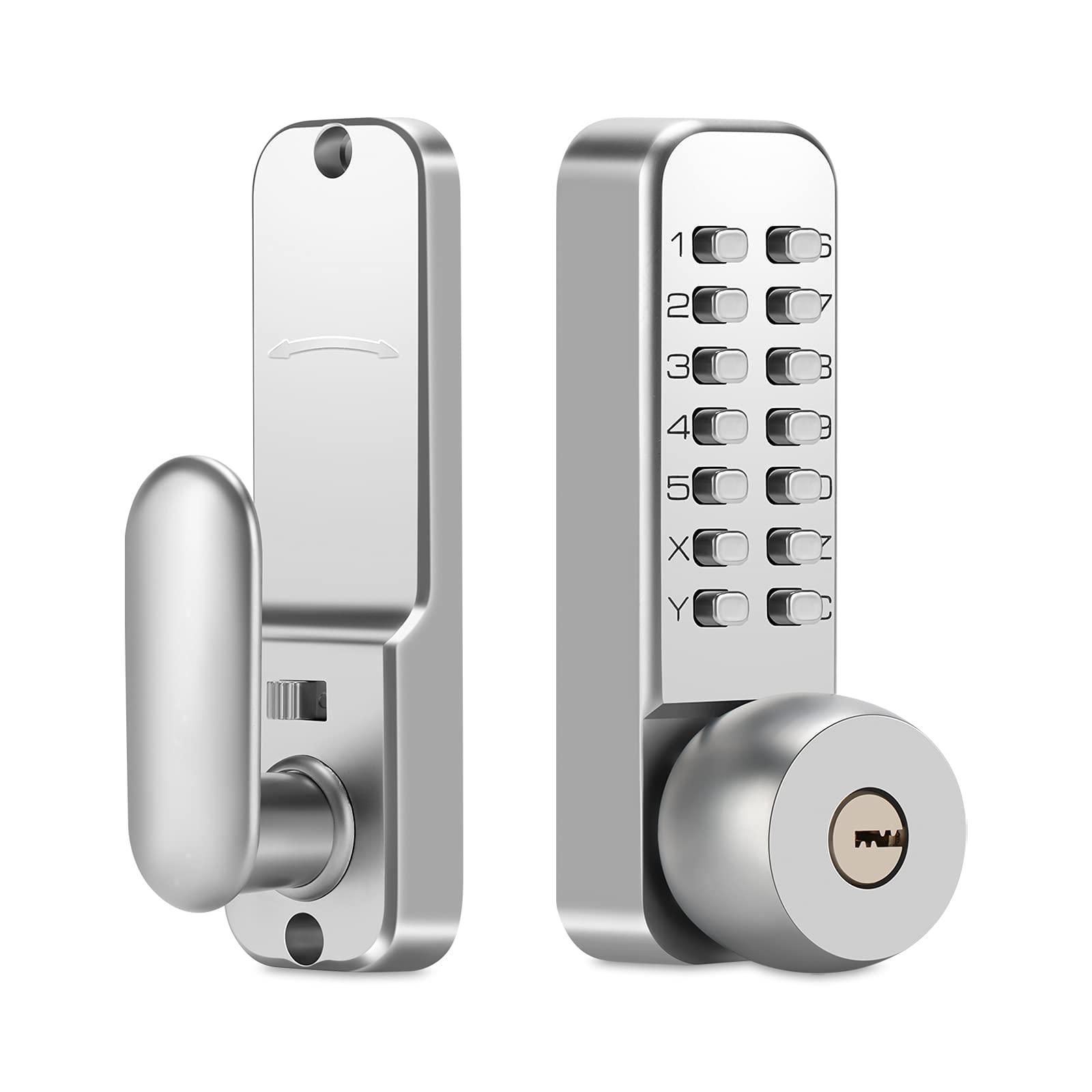Photo 1 of MeHiMe Mechanical Keyless Door Lock - No Electronic,Keypad Door Lock with Handle, Easy to Install,Suitable for Garages, Hotels, Offices, Warehouses