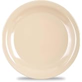 Carlisle FoodService Products Kingline Reusable Plastic Plate Dessert Plate for Home and Restaurant, Melamine, 6.5 Inches, Tan