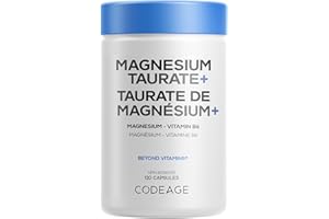 Codeage Magnesium Taurate+ Supplement - Magnesium Taurate, Vitamin B6 as Pyridoxal 5-Phosphate, 2-Month Supply - Vegan, Non-G
