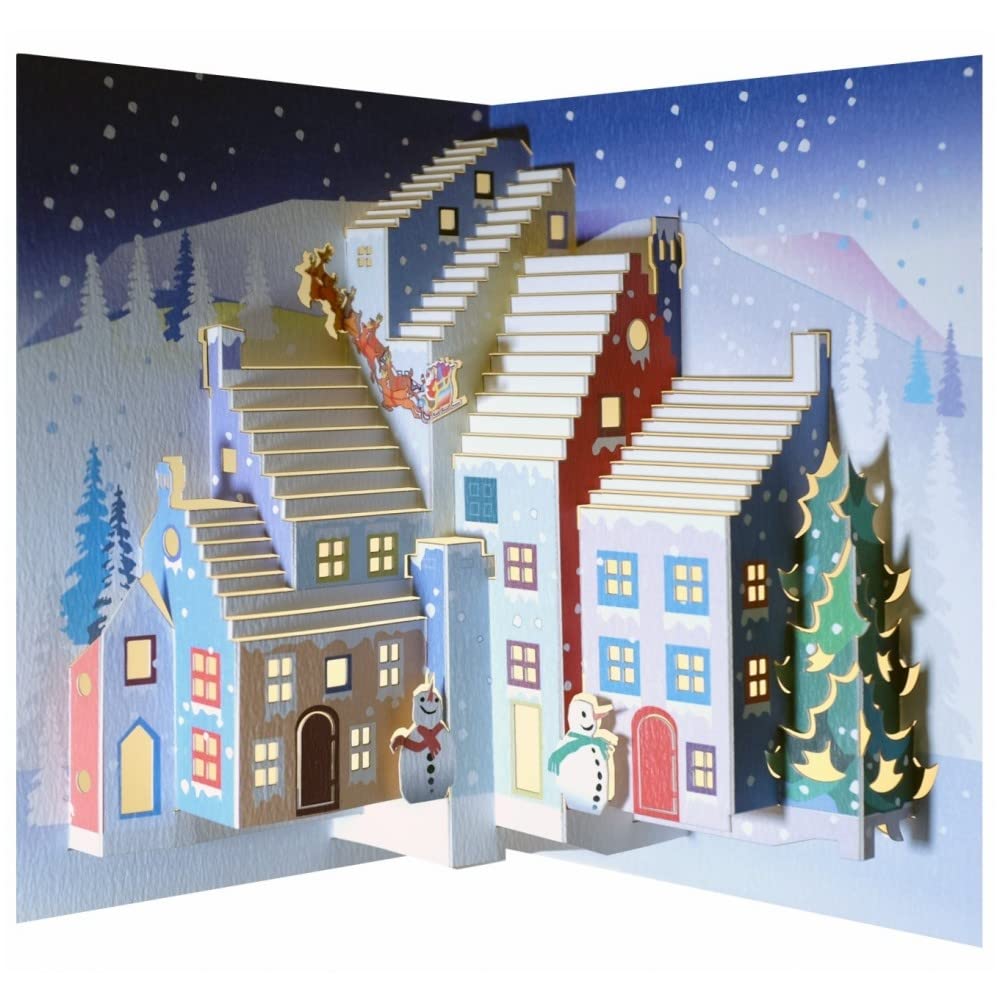 Forever Handmade Cards Pop Ups POP111 - Christmas Snowmen & Santa - Laser Pop Up Card