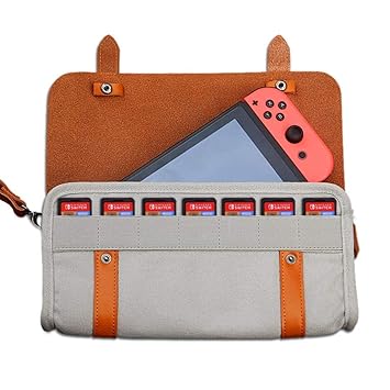 ACHICOO for sw/Itch Storage Bag NS Game Accessories Portable Bag Leather Canvas Bag