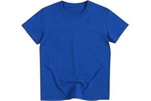 2-13 Years Unisex Kids Cotton Tee Short Sleeve Basic T-Shirt for Boys Girls Solid Summer Tops