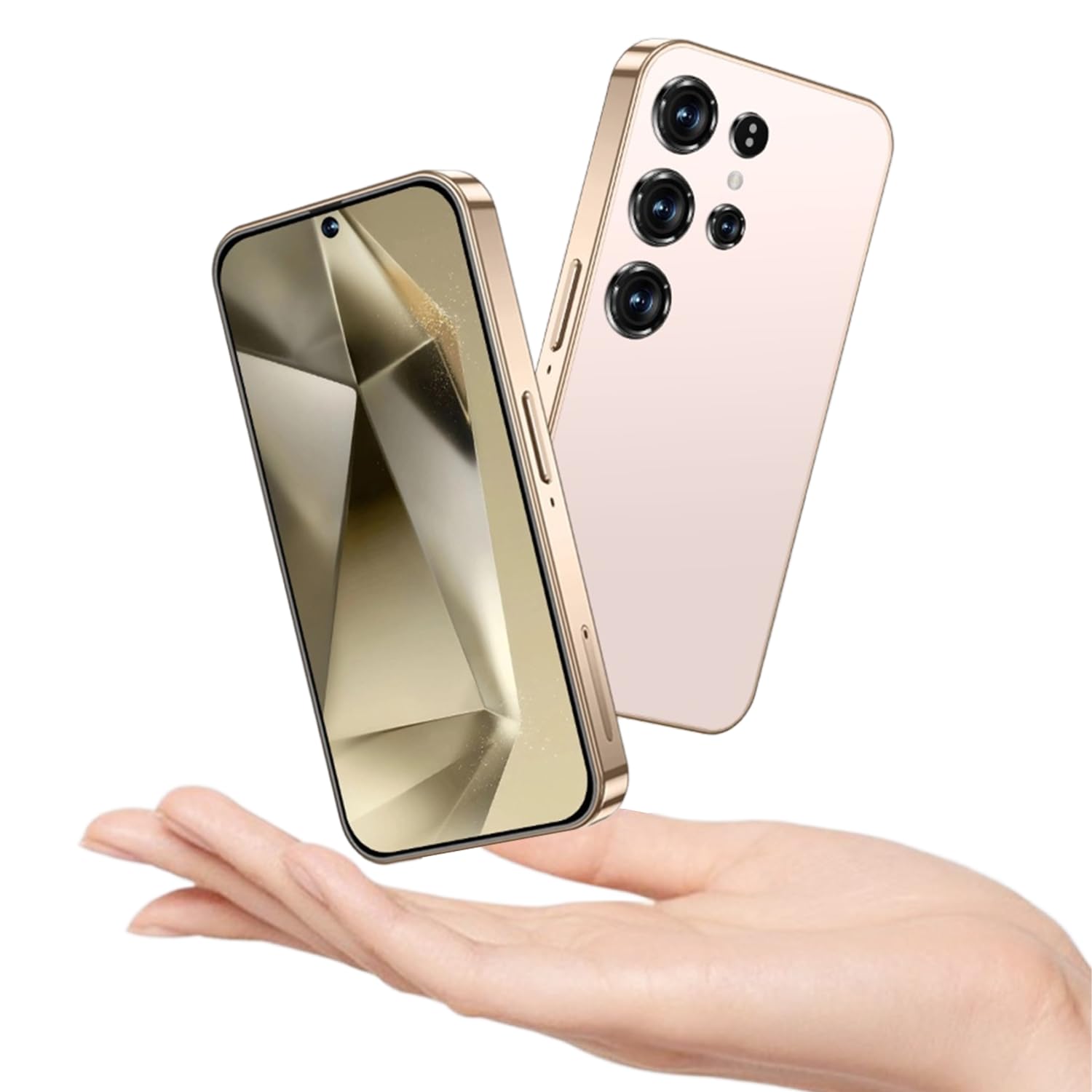 4G mini smartphone for kids 4-inch Incell HD Screen, 2600 mAh Big Battery, Dual SIM Dual Camera 5+8MP, Face Unlock 4G no contract phone (X24mini-Gold)