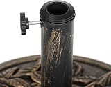 Straame 9KG Cast Iron Effect Parasol Base Floral Rose Garden Outdoor Umbrella view 5
