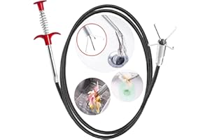 SHUOGUO Drain Snake,61 inch Flexible Grabber Claw Pick Up Reacher Tool,Drain Clog Remover - Gutter Cleaning Tools for Home Sink, Bathroom Tub,Drain, Toilet, Tight Spaces