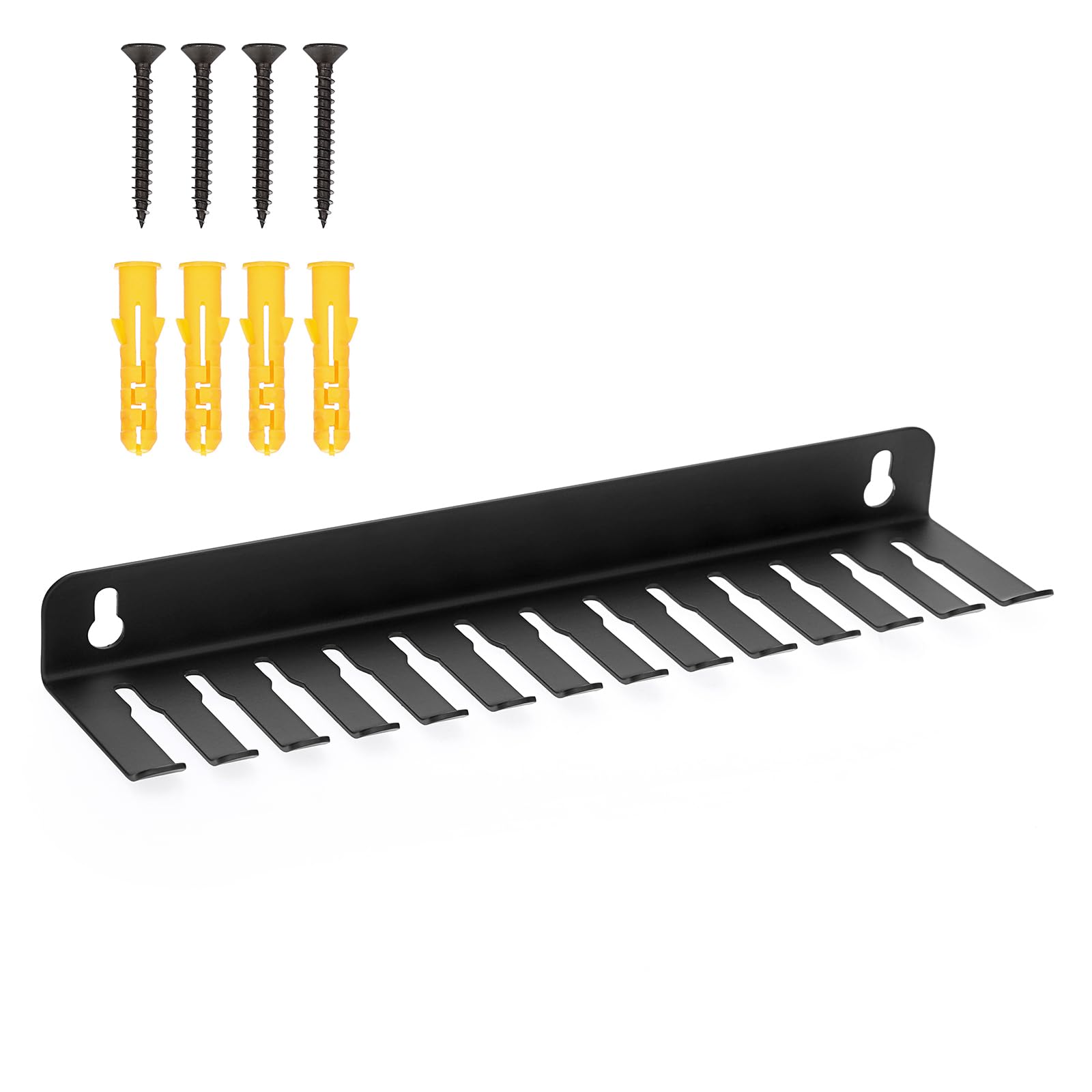 Photo 1 of Sumnacon Wall Mounted Cable Hanger and Organizer, 13 Cable Slot Cable Hanger,Iron Cable Rack-Slots Width from 6 to 9mm for Cord Management,Black