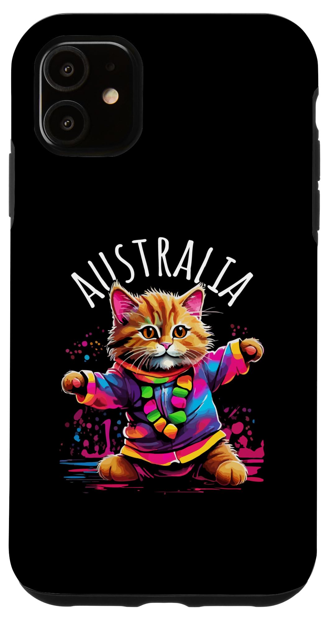 iPhone 11 Australia Quirky Funny Cute Colorful Dancing Cat Design Case