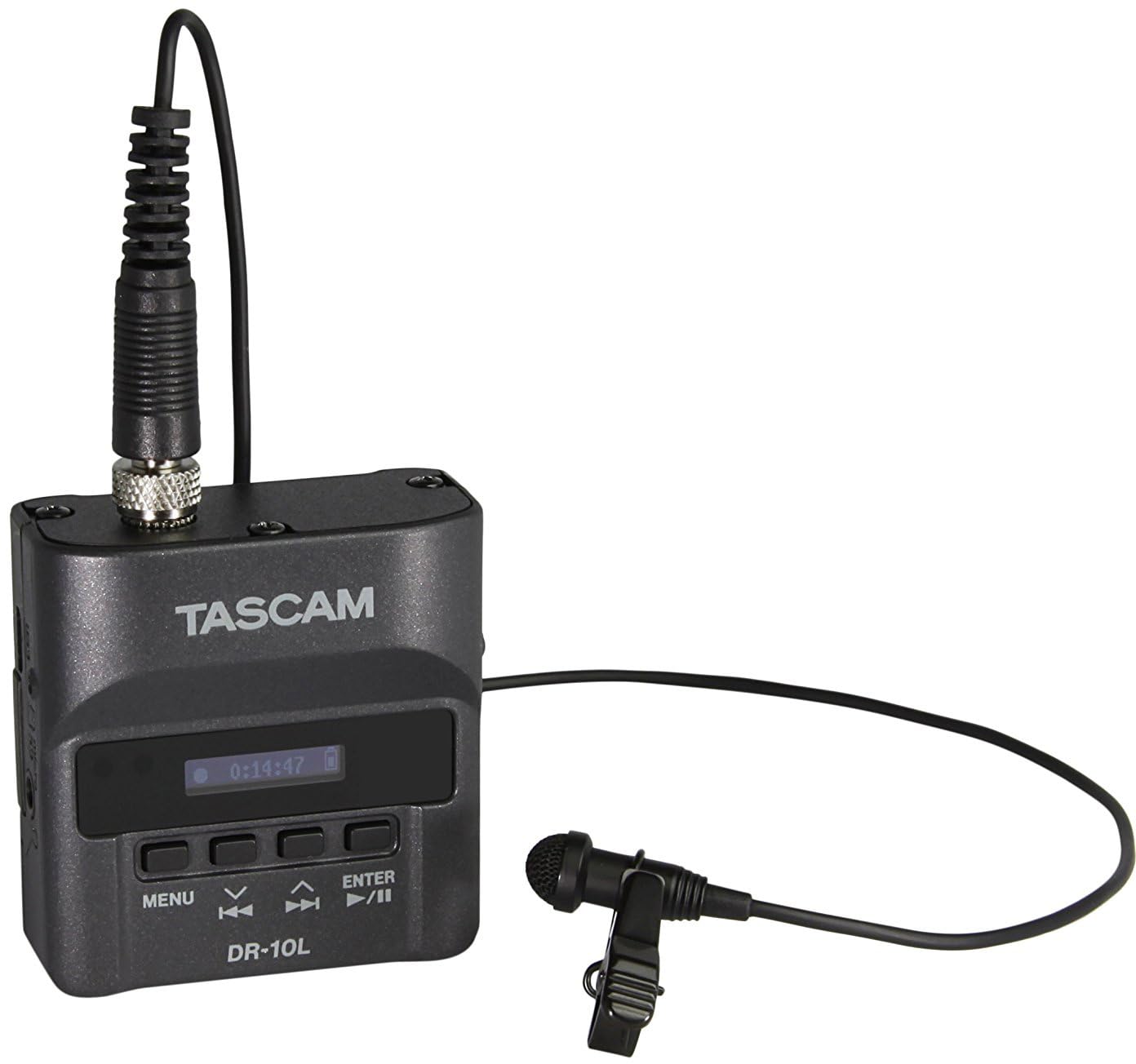 TASCAM DR-10L/LW Digital Audio Recorder With Lavalier Microphone - Black - Model DR-10L