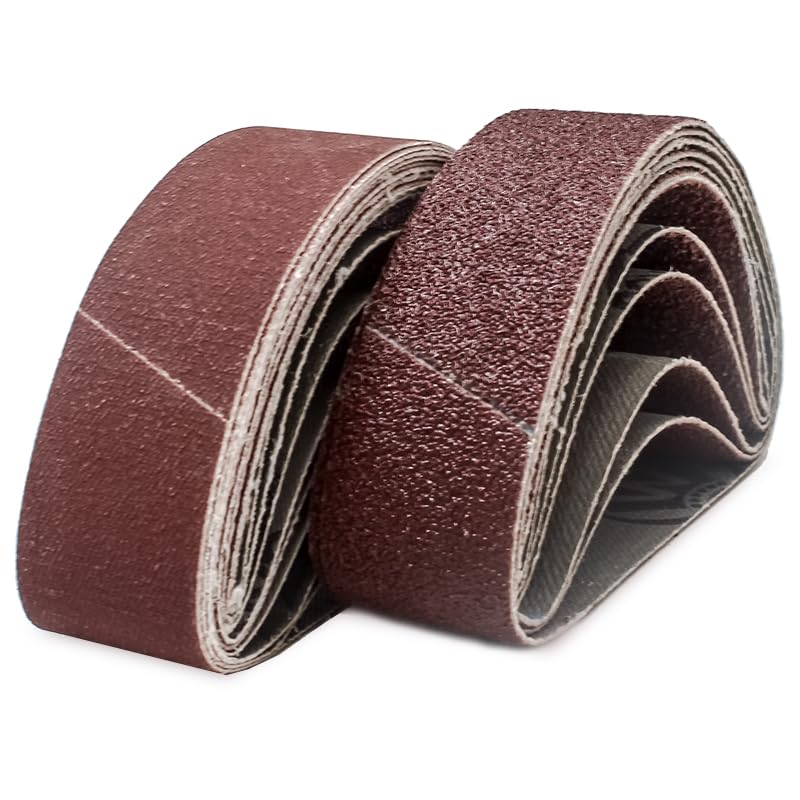 SenmaiTools 15 pcs Sanding Belts 30 x 303 mm (3 x Grit 40/80/120/180/320) Sandpaper Belts for Hardware, Wood, Metal and Paintwork