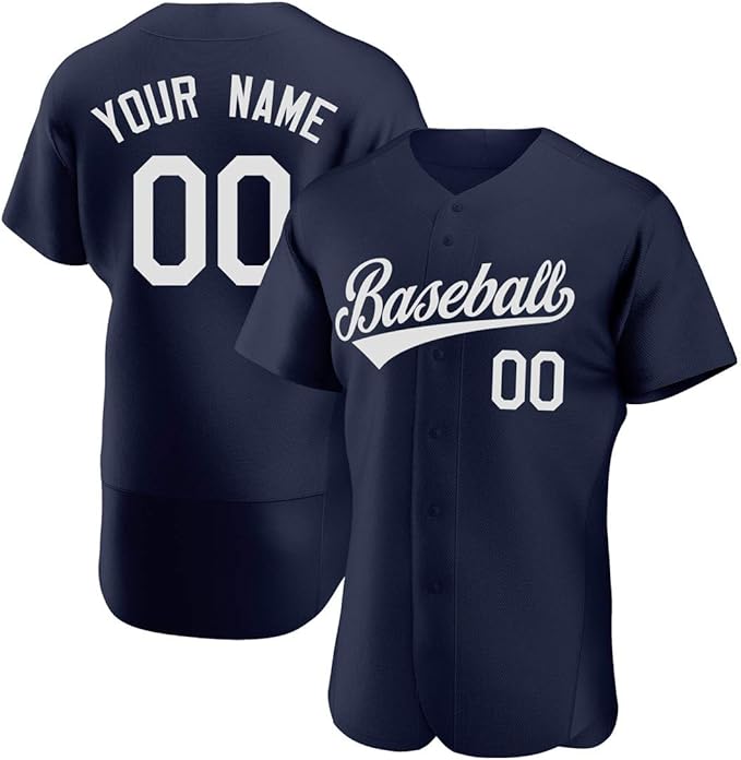 Custom Embroidered Baseball Jerseys for Team&Player，Short Sleeve Sport Shirts Button Down with