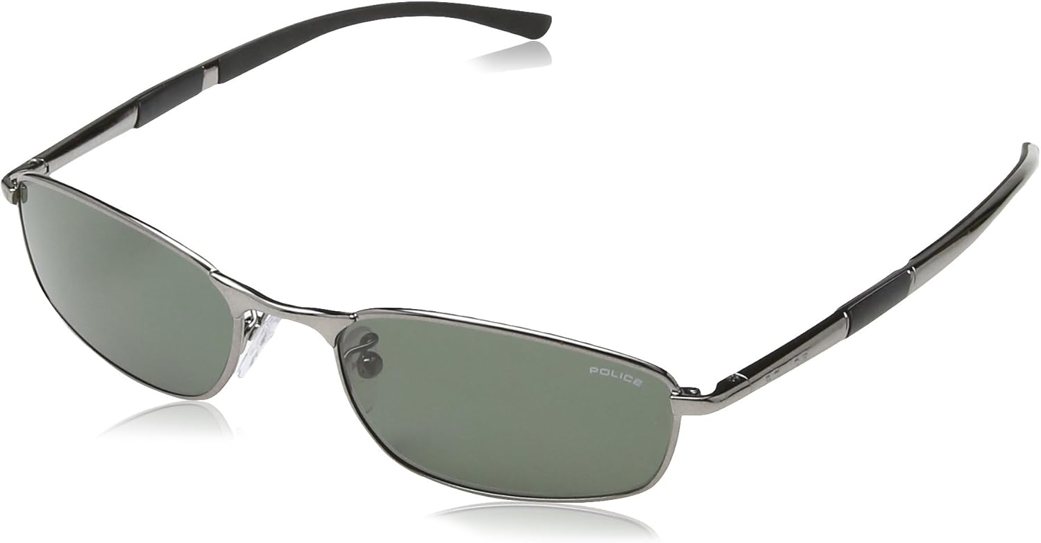 Police Sunglasses S 8737 0568 Metal Gun Grey green Clothing