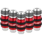 Milton 1750 Safety Exhaust Coupler, 1/4" body, 1/4" FNPT (Pack of 5) Red