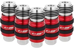 Milton 1750 Safety Exhaust Coupler, 1/4" body, 1/4" FNPT (Pack of 5) Red