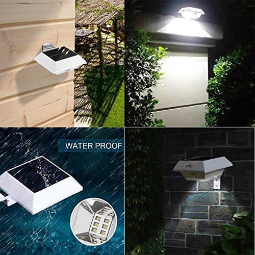 [2 PACK] T-SUN Solar Gutter Lights Motion Sensor Wall Light, 6 LED Solar Mtoion Security Night Light for Outdoor Garden, Fence, Patio, Garage(3000K Warm White) - Thumbnail 3
