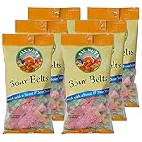 All Nuts 6 Pack Sour Belts Sweet Candy Halal Certified, 7.5oz Bags