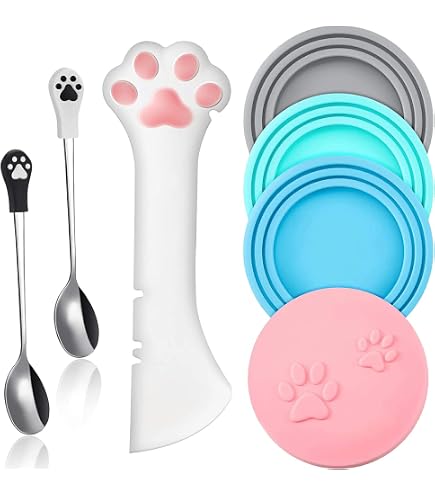 Couvercle Et Cuillère En Silicone Chat Chien Design | Oscar Et Plume