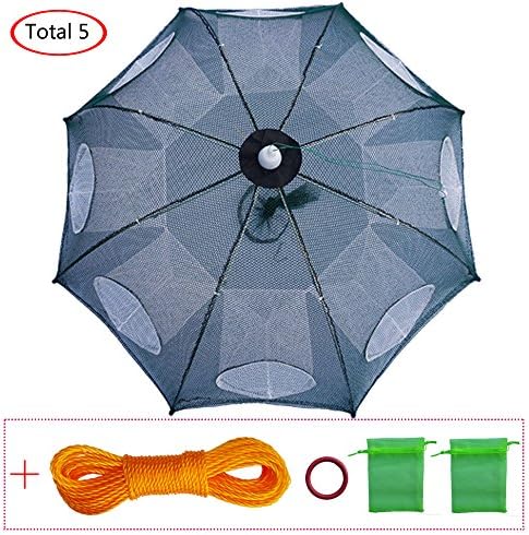 Fishing Net Trap Portable Folded Foldable Crab Net Cast Dip Bait Fish Shrimp Crawfish Langostino Cage Traps Mesh Automatic