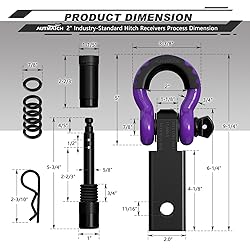 AUTMATCH Shackle Hitch Receiver 2 Inch - 3/4" D