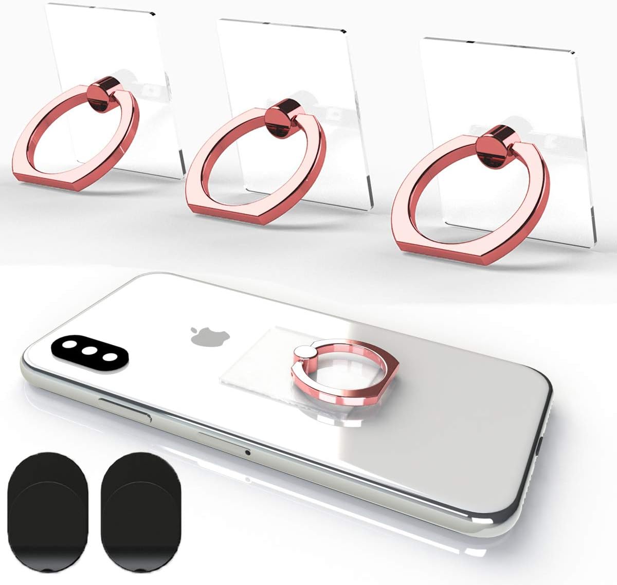 Attom Tech Transparent Phone Ring Holder Grip 360 Degree