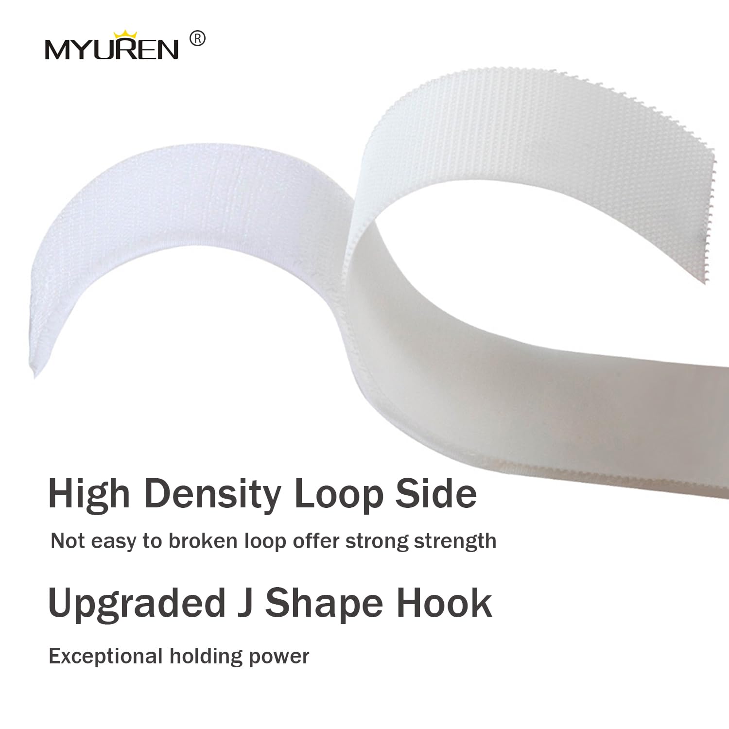 Sew on Hook and Loop Strips 3/4in x 5yd | Easy to Sew | Excellent Grip | Non-Adhesive Back Nylon Strips Fabric Fastener Non-Adhesive Interlocking Tape for Clothing Sewing Crafts and DIY, White