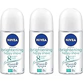 NIVEA Brightening Happy Shave 8 Superfood Roll-On Deodorant 50ml | 48H Odor Protection, Gentle on Skin, Brightens Underarms, Smooth Finish | Vitamin-Enriched Formula, Nourishing Superfoods | 3-Pack