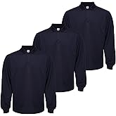 LeeHanTon Men's Long Sleeve Polo T-Shirt Gym Pack Tactical Golf Shirts Moisture Wicking Quick Dry Shirts UPF 50+