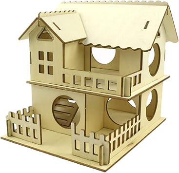 Amazon Venda ハムスターハウス 小動物ハウス ペットハウス 小屋 家 二階建て 木製 おしゃれ 組み立て小屋 組み立て簡単 Venda 飼育ケージ 通販