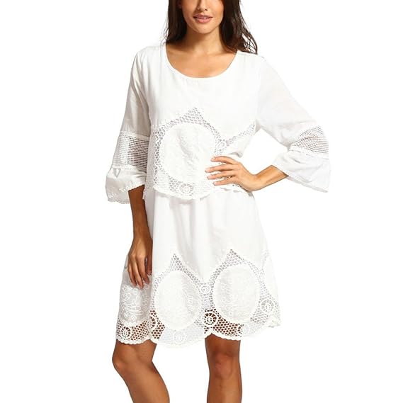 Day8 Robe Femme été 2018 Robe Femme Chic Soirée Courte Sexy Mariage Robe Femme Grande Taille Boheme Robe Vintage Cocktail Robe De Plage Dentelle