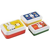 Skater Miffy Food Storage Container Set (3-Piece) - Miffy Design Bento Box, Lunch & Snack Containers, Reusable Food Organize