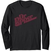 Dr. Pepper Vintage Diagonal Soda Label Long Sleeve T-Shirt
