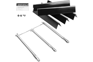 Barbqtime 7636 Flavorizer Bars and 69787 Grill Burner for Weber Spirit and Spirit II 300 Series with Front Control, Grill Replacement Parts for Weber Spirit E-310, S-310, E-320, S-320, E-330