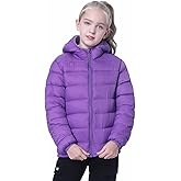 Hooded Puffer Jackets for Boys and Girls – Lightweight and Packable – Autumn and Winter Coat, Warm and Comfy