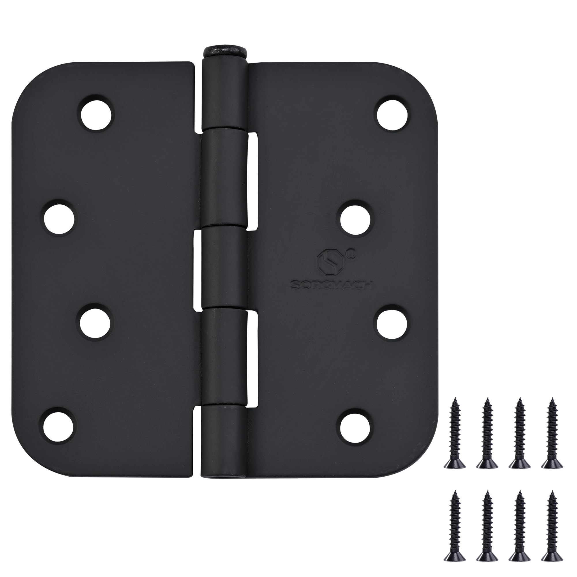 Photo 1 of Door Hinge 4 Inch Interior Door Hinges Matte Black 4 Inch Interior Hinges Flat Iron Hinge 4"x 4" Door Hardware 5/8" Radius - 12 Pieces