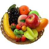 Lorigun 12 Kinds of Artificial Fruits Pack, 12 Different Fruits in One Set, Fake Fruits for Home Decor, Simulation Fruit Set, Party Chirstmas Decortion, Fruit Modle for Photoshoot Total 16 Pcs
