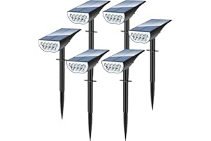 ZOOKKI Solar Spot Lights Outdoor, Solar Lights Outdoor Waterproof IP65, 3 Brightness Modes Dusk to Dawn Landscape Spotlights for Yard Garden Pathway Tree Decoration, Cool White, 6 Pack